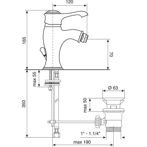 Смеситель для биде Emmevi Tiffany BC6004, белый/хром - фото 2