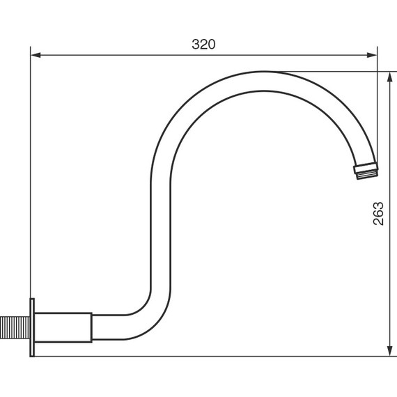 Кронштейн стеновой Emmevi 350 мм C00648OR, золото - фото 2
