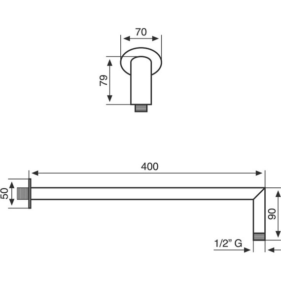 Кронштейн стеновой Emmevi Elly 400 мм C00683CR - фото 2