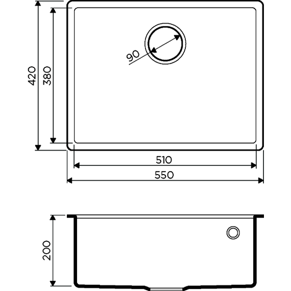 Кухонная мойка Omoikiri Tedori 54-U BL 4993988, чёрный, Цвет производителя: чёрный - фото 3