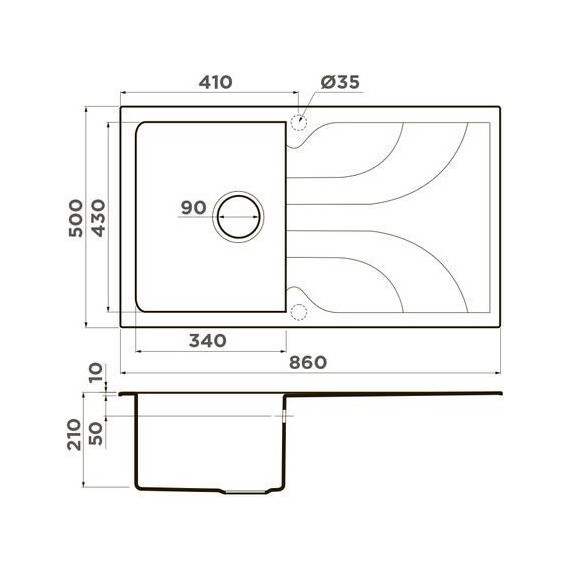 Кухонная мойка Omoikiri Yasugata 86-BL 4993868, чёрный, Цвет производителя: чёрный - фото 3
