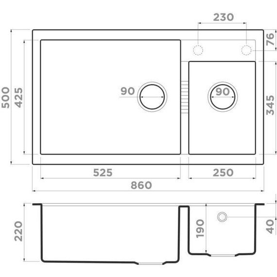 Кухонная мойка Omoikiri Tedori 86-2-LB SA 4993934, бежевый, Цвет производителя: бежевый - фото 3