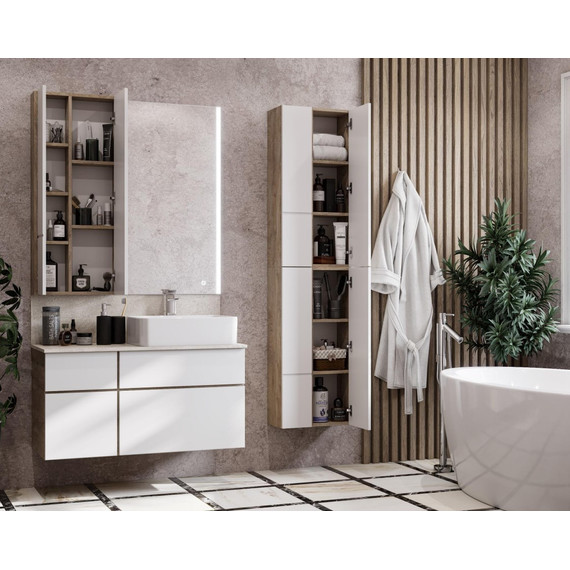 Модуль подвесной Акватон Мишель 43 см 1A244203MIX40, белый софт/дуб эндгрейн - фото 3