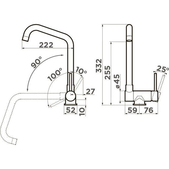 Смеситель для кухни Omoikiri Mori-C 4994320 (для установки под окно), хром - фото 3