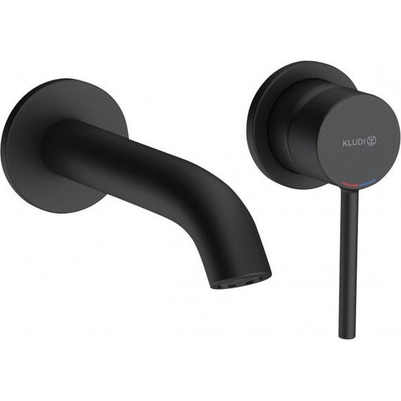 Смеситель для раковины настенный Kludi Bozz 180 мм 382443976, черный - фото 