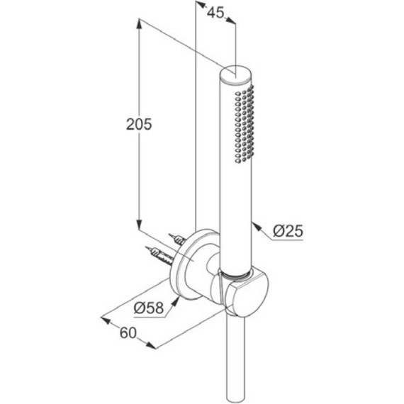 Душевой гарнитур Kludi Nova Fonte Puristic 1S 2085039-15, черный - фото 2