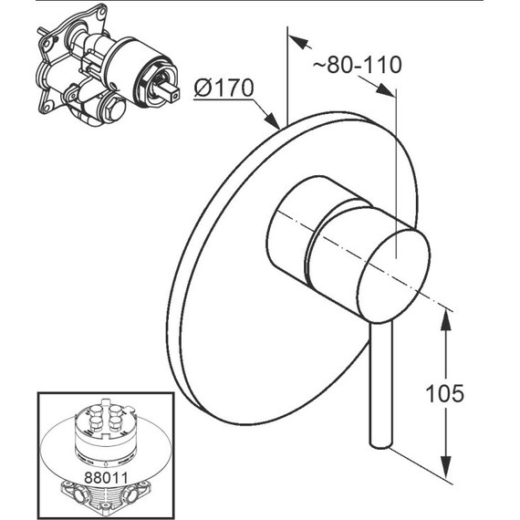 Смеситель для душа Kludi Bozz 386553976, черный - фото 2