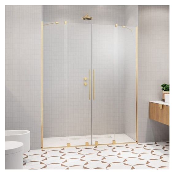 Душевая дверь Radaway Furo Gold DWD 160 см 10108438-09-01 (стекло 8 мм), золото/прозрачное - фото 