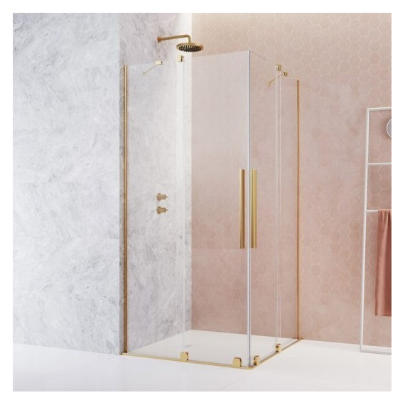 Душевое ограждение Radaway Furo Gold KDD 120х120 см (стекло 8 мм), золото/прозрачное - фото 