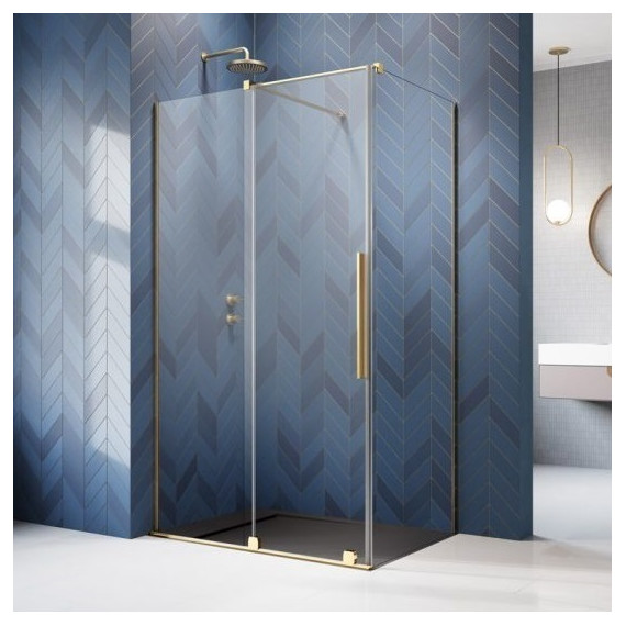 Душевое ограждение Radaway Furo Gold KDJ 160х100 см L (стекло 8 мм), золото/прозрачное - фото 