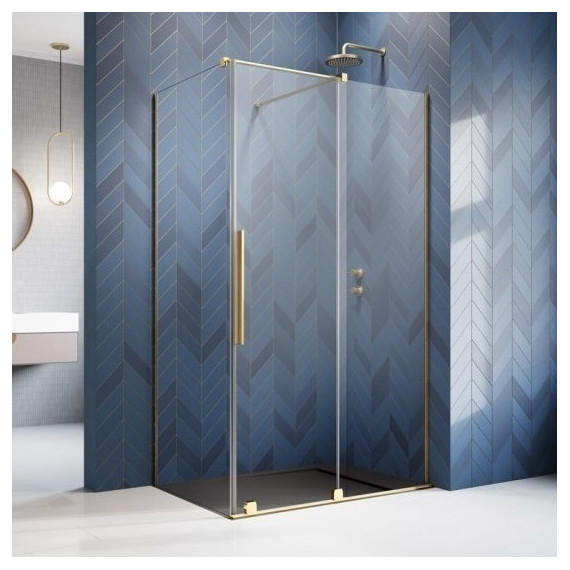 Душевое ограждение Radaway Furo Gold KDJ 100х70 см R (стекло 8 мм), золото/прозрачное - фото 