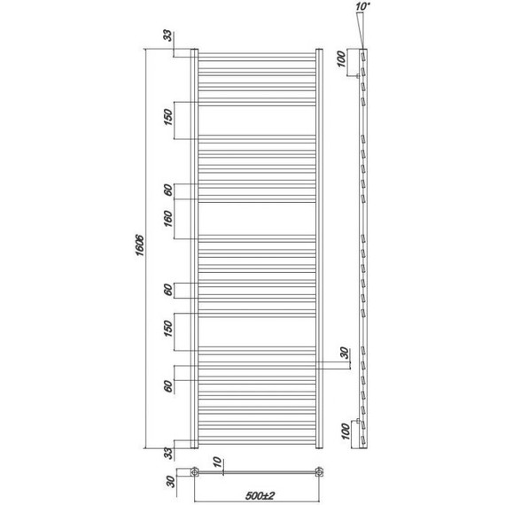 Полотенцесушитель водяной Ravak Degree П22 500х1600 мм X04000083684 - фото 4