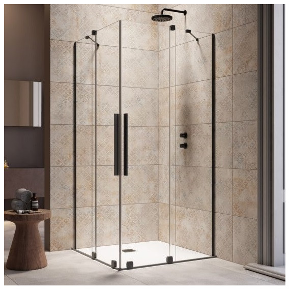 Душевое ограждение Radaway Furo Black KDD 120х120 см (стекло 8 мм), черный/прозрачное - фото 