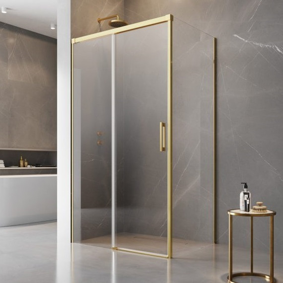 Душевое ограждение Radaway Idea Gold KDJ 120х90 см L, золото/прозрачное - фото 
