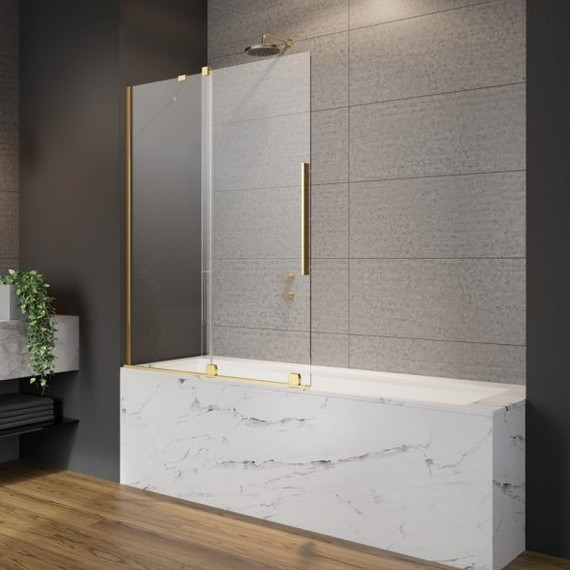 Шторка для ванны Radaway Furo Gold PND II 170 см 10109888-09-01L (стекло 8 мм), золото/прозрачное - фото 