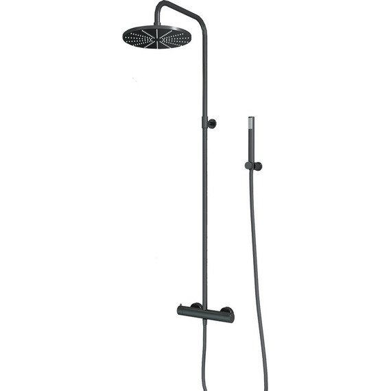 Душевая стойка с термостатом Paini Cox 78PZ689TH, черный матовый - фото 