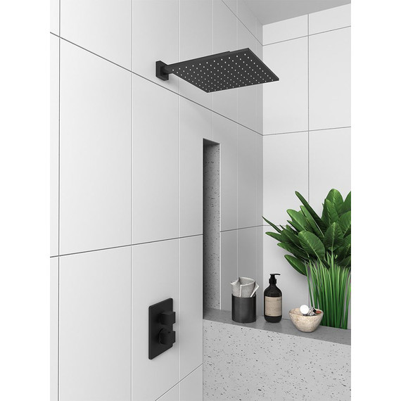 Смеситель для душа с термостатом Paini Dax-R 84PZ690TH, черный - фото 2