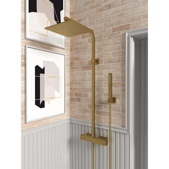 Душевая стойка с термостатом Paini Dax-R 84PJ689TH, золото - фото 2