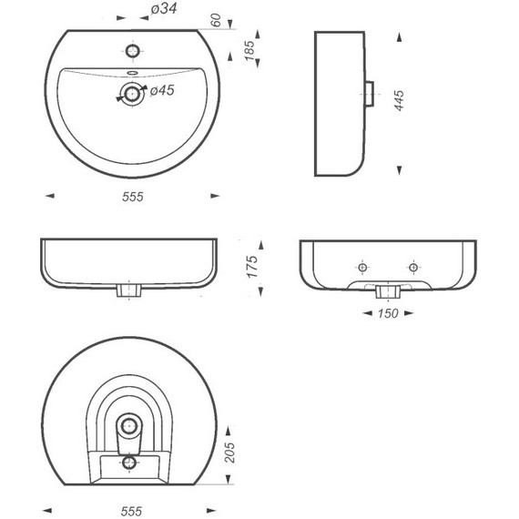 Умывальник Sanita Luxe BEST 55 см WB.PD/Best/55-C/WHT.G/S1 - фото 8