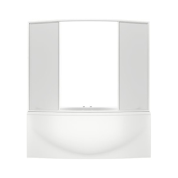 Шторка для ванны Bas Фиеста 1950х1450 мм, белый/матовое (пластик) - фото 2