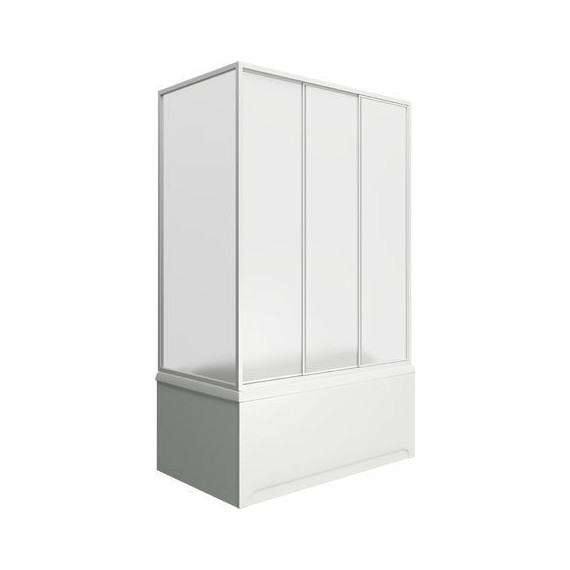 Шторка для ванны Bas Кэмерон 1200х1450 мм, белый/матовое (пластик) - фото 