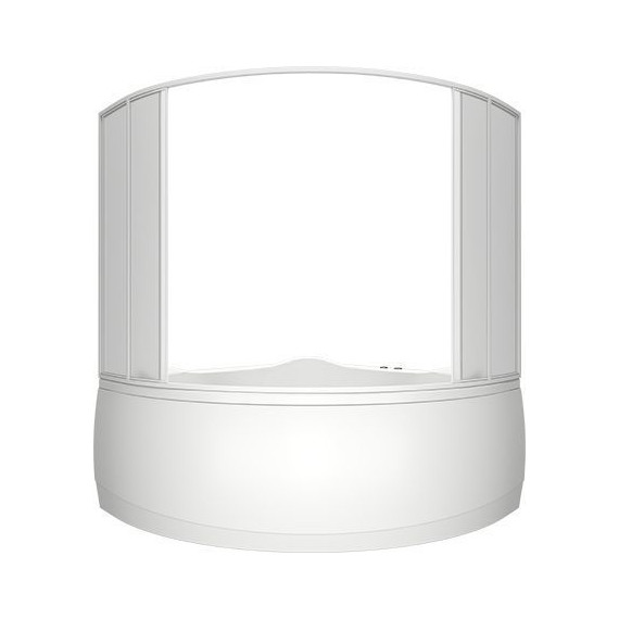 Шторка для ванны Bas Мега 1600х1450 мм, белый/матовое (пластик) - фото 2