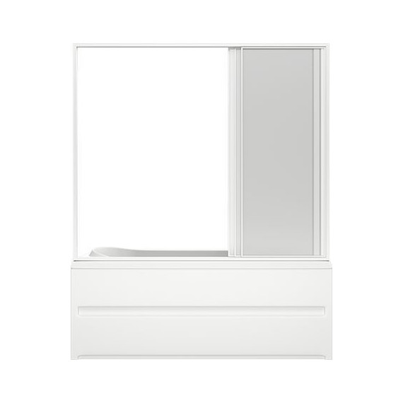 Шторка для ванны Bas Стайл/Мальдива 1600х1450 мм, белый/матовое (стекло) - фото 2