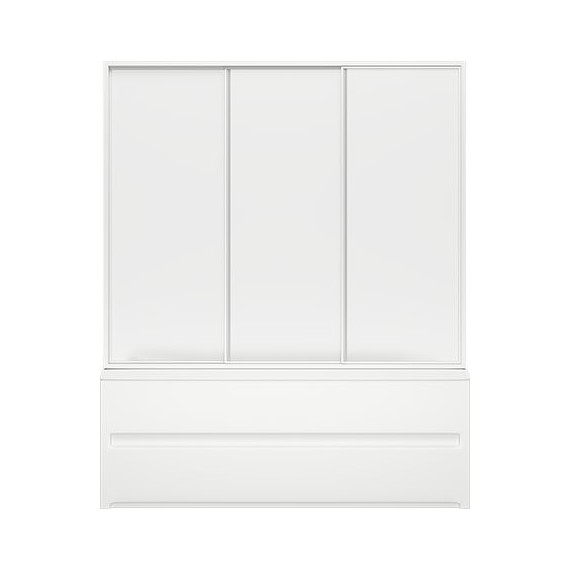 Шторка для ванны Bas Стайл/Мальдива 1600х1450 мм, белый/матовое (стекло) - фото 