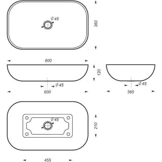 Раковина-чаша Sanita Luxe Infinity 60 см WB.CT/Infinity/60-N/WHT.G/S1 - фото 6