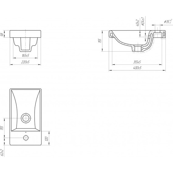 Тумба подвесная с раковиной Cersanit Moduo 40 см SB-SZ-MOD-MO40/Wh, белый - фото 6