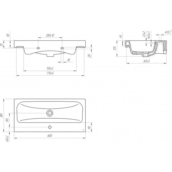 Тумба подвесная с раковиной Cersanit Moduo Slim 80 см SB-SZ-MOD-MO80Sl/Wh, белый - фото 12