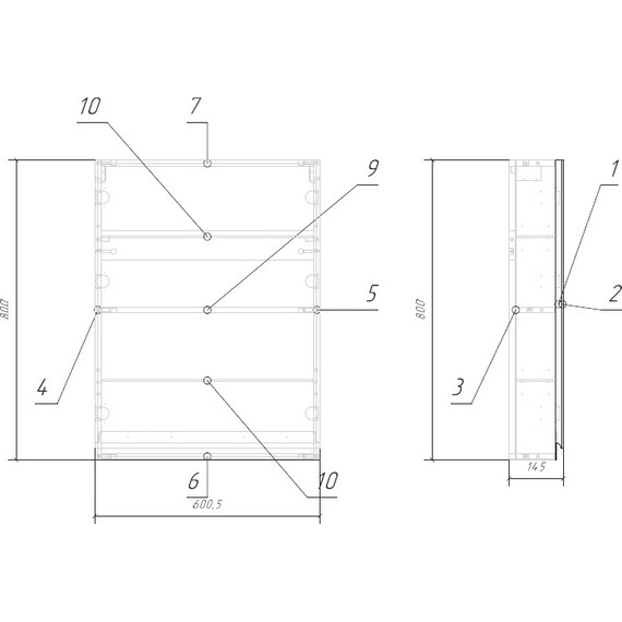 Зеркало-шкаф Cersanit Moduo 60 см LS-MOD60/Wh, белый - фото 5