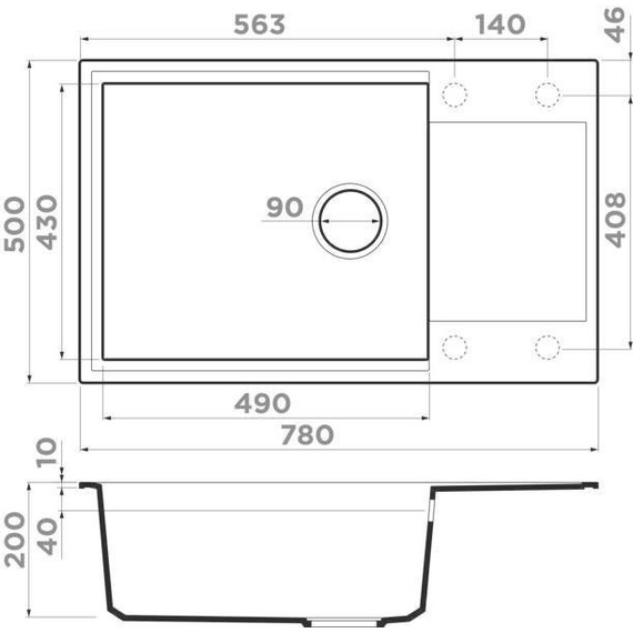 Кухонная мойка Omoikiri Sakaime 78-LB CH 4993905, шампань, Цвет производителя: шампань - фото 3