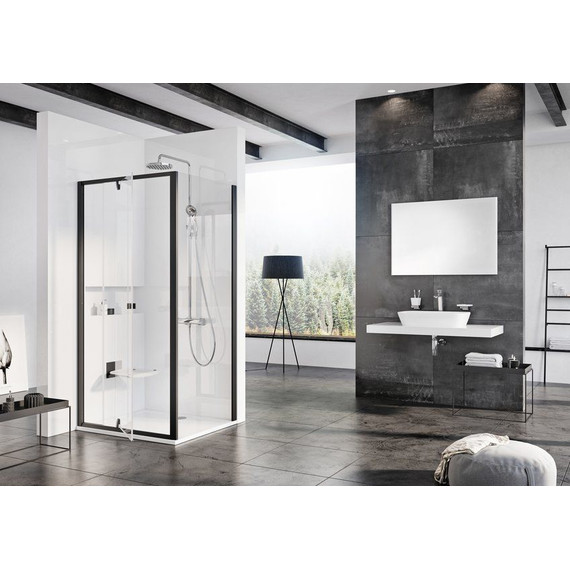 Душевое ограждение Ravak Pivot PDOP2+PPS 110х90 см, чёрный/прозрачное - фото 2