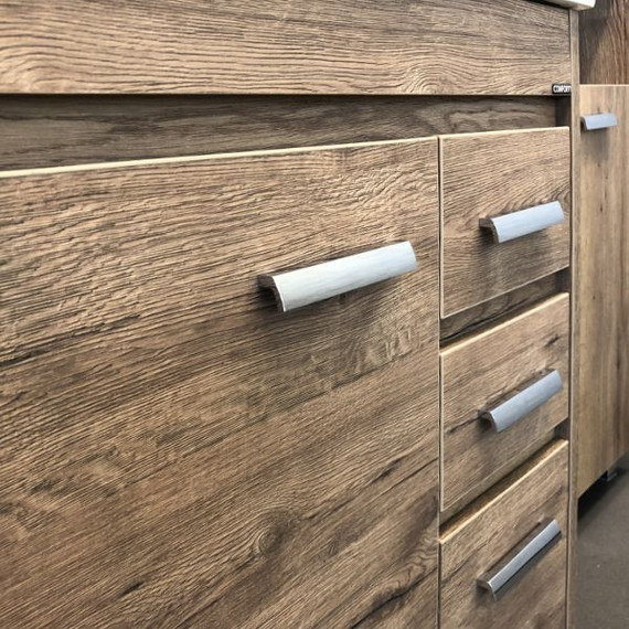 Тумба напольная с раковиной Comforty Марио 75 см, дуб тёмный - фото 7