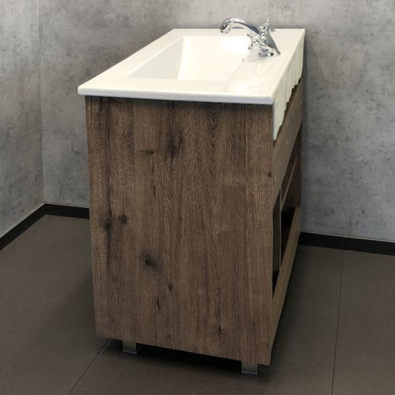 Тумба напольная с раковиной Comforty Марио 75 см, дуб тёмный - фото 8