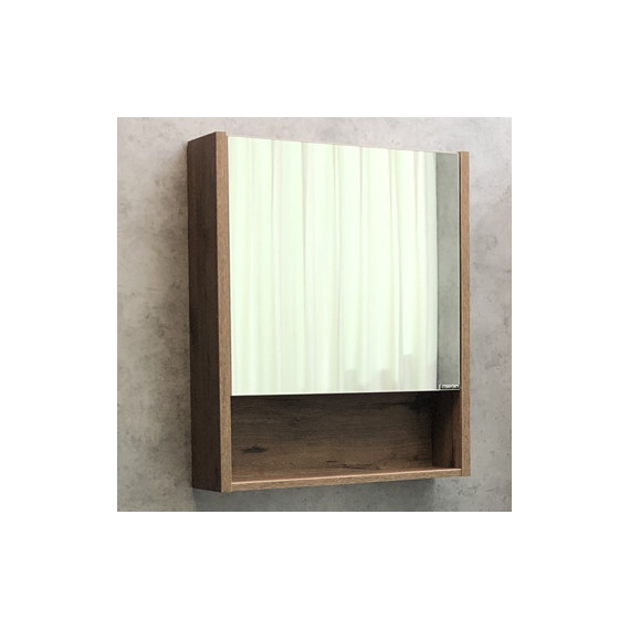 Зеркало-шкаф Comforty Марио 60 см, дуб тёмный - фото 