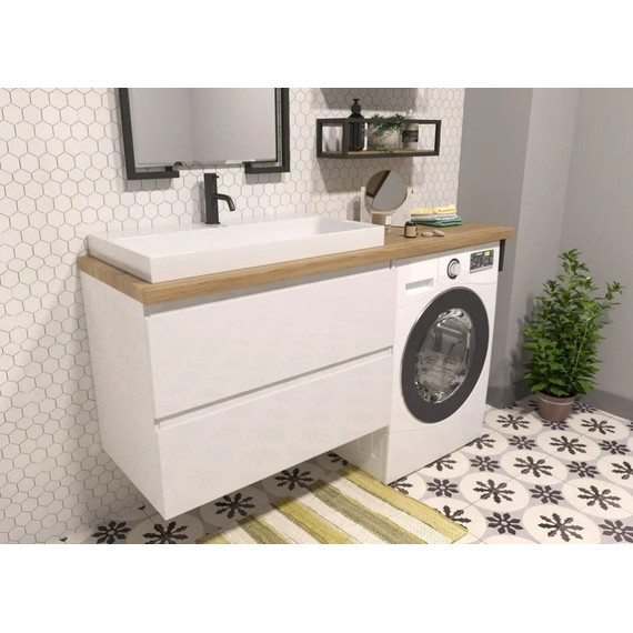 Тумба подвесная с раковиной-столешницей Эстет Malibu Luxe 155 см L ФР-00007116 - фото 