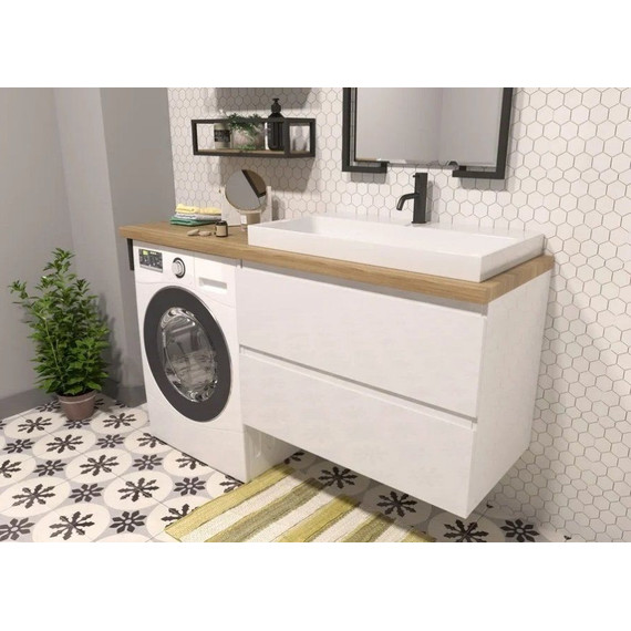 Тумба подвесная с раковиной-столешницей Эстет Malibu Luxe 155 см R ФР-00007114 - фото 