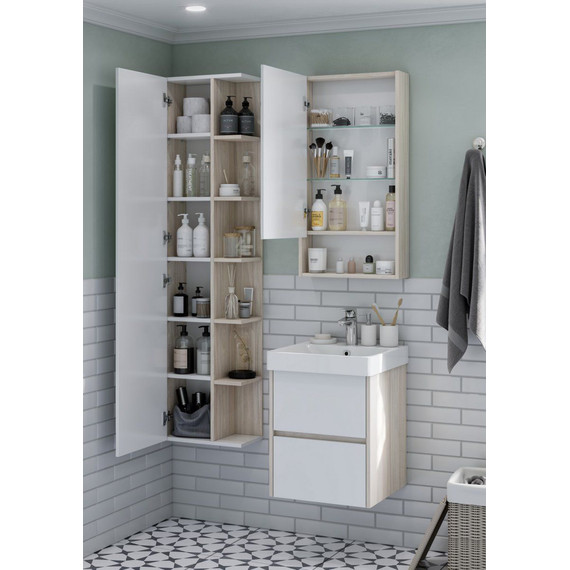 Пенал подвесной Акватон Сканди 40 см 1A253403SDB20, белый/дуб верона - фото 5