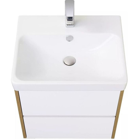 Тумба подвесная с раковиной Акватон Сканди 70 см 1A2518K0SDZ90, белый/дуб рустикальный - фото 5