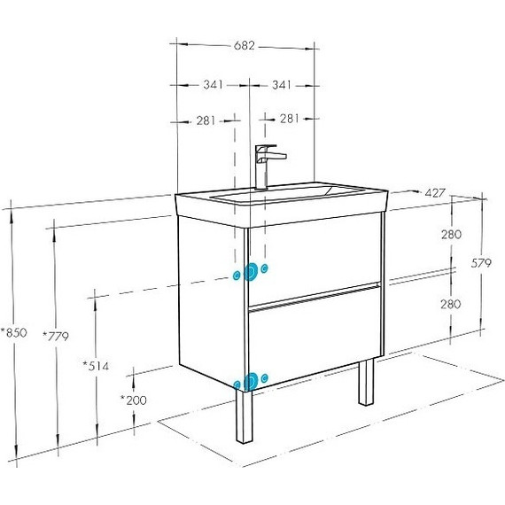 Тумба подвесная с раковиной Акватон Сканди 70 см 1A2518K0SDZ90, белый/дуб рустикальный - фото 12