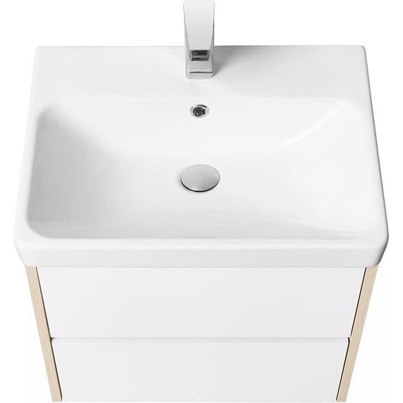 Тумба подвесная с раковиной Акватон Сканди 70 см 1A2518K0SDB20, белый/дуб верона - фото 4