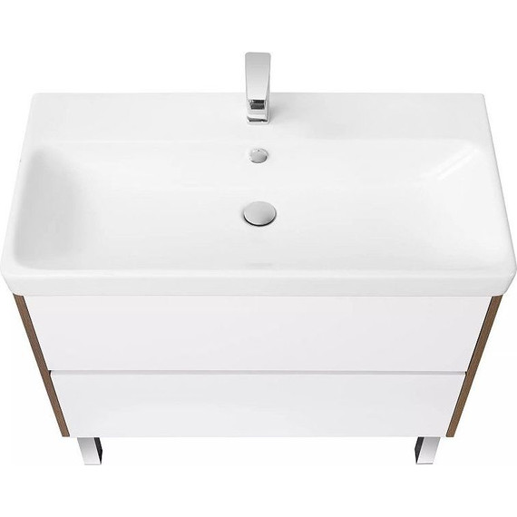 Тумба подвесная с раковиной Акватон Сканди 90 см 1A2519K0SDZ90, белый/дуб рустикальный - фото 7