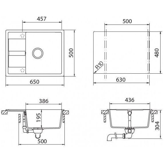 Кухонная мойка Schock Optima 50D 701007, баварский камень - фото 3