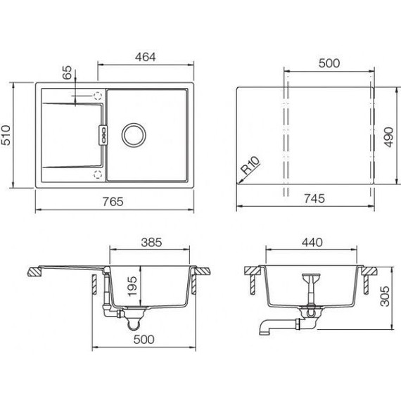 Кухонная мойка Schock Eton 50D 700608, поларис - фото 2