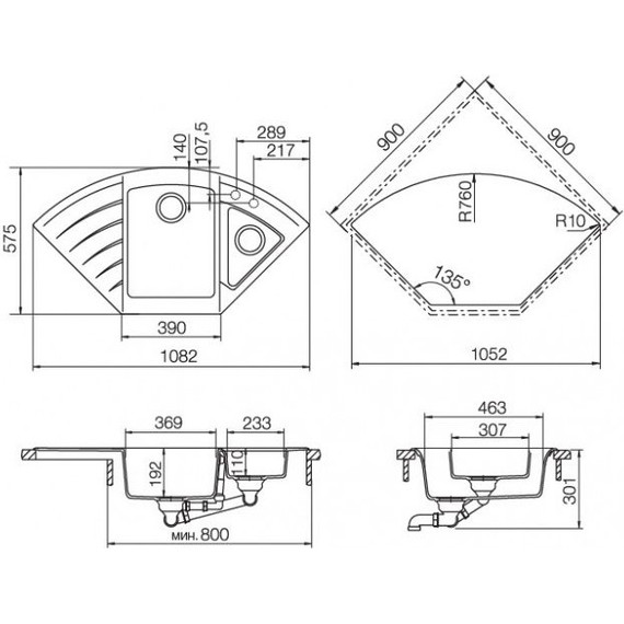 Кухонная мойка Schock Lotus 90C 700008, аворио - фото 2