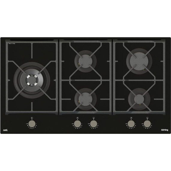 Газовая варочная поверхность Korting HGG 9987 CTN FLC (чёрное стекло) - фото 