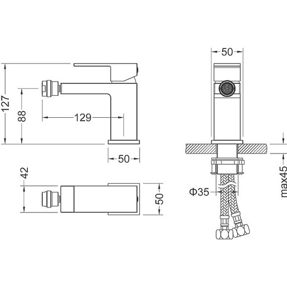 Смеситель для биде Timo Selene 2062/17F, золото - фото 2
