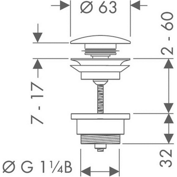 Донный клапан Hansgrohe 50100670, черный - фото 2
